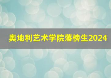 奥地利艺术学院落榜生2024