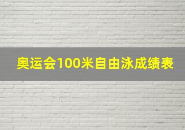 奥运会100米自由泳成绩表