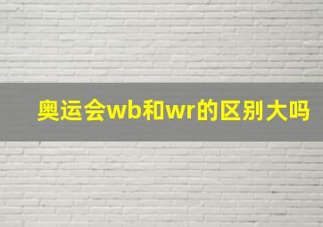 奥运会wb和wr的区别大吗