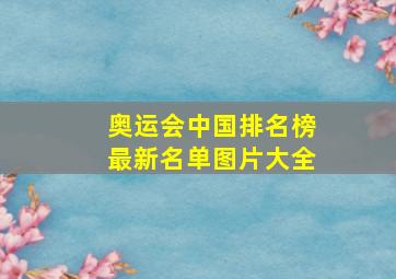 奥运会中国排名榜最新名单图片大全