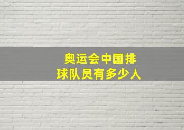 奥运会中国排球队员有多少人