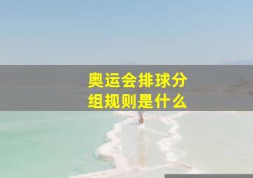 奥运会排球分组规则是什么