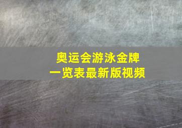 奥运会游泳金牌一览表最新版视频