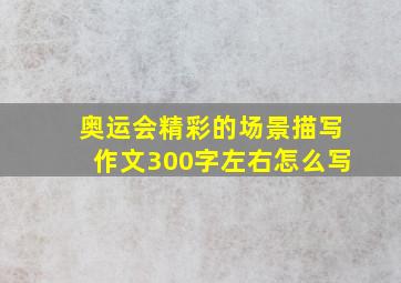 奥运会精彩的场景描写作文300字左右怎么写