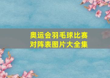 奥运会羽毛球比赛对阵表图片大全集