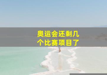 奥运会还剩几个比赛项目了