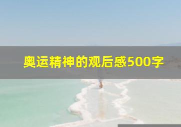 奥运精神的观后感500字