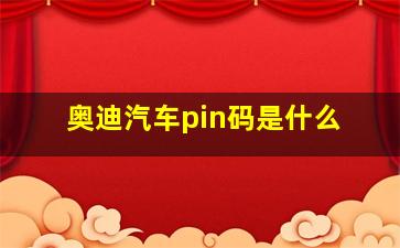 奥迪汽车pin码是什么