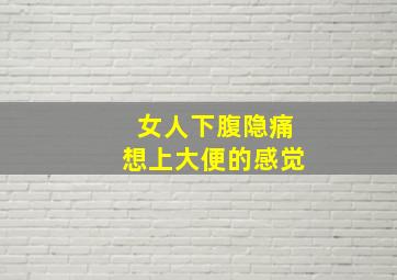 女人下腹隐痛想上大便的感觉