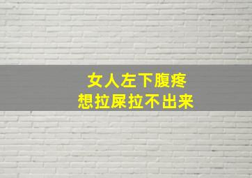 女人左下腹疼想拉屎拉不出来