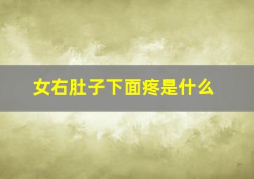 女右肚子下面疼是什么