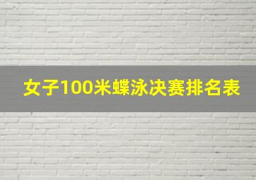 女子100米蝶泳决赛排名表