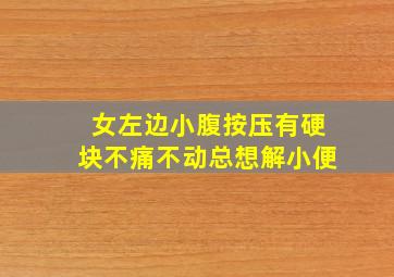 女左边小腹按压有硬块不痛不动总想解小便