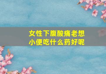 女性下腹酸痛老想小便吃什么药好呢