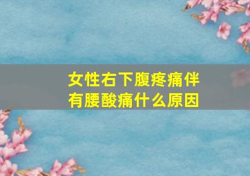 女性右下腹疼痛伴有腰酸痛什么原因