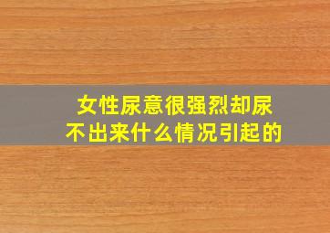 女性尿意很强烈却尿不出来什么情况引起的