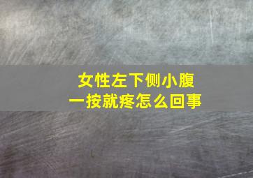 女性左下侧小腹一按就疼怎么回事