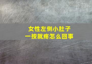 女性左侧小肚子一按就疼怎么回事