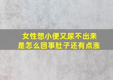 女性想小便又尿不出来是怎么回事肚子还有点涨