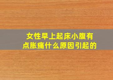 女性早上起床小腹有点胀痛什么原因引起的