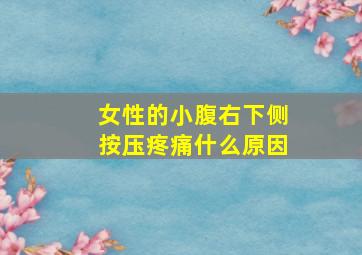 女性的小腹右下侧按压疼痛什么原因