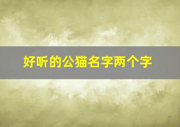 好听的公猫名字两个字