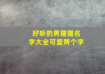 好听的男猫猫名字大全可爱两个字