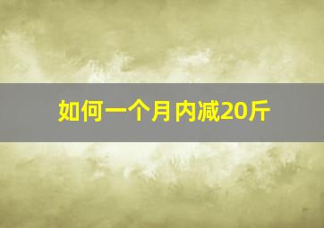 如何一个月内减20斤