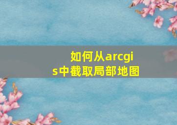 如何从arcgis中截取局部地图