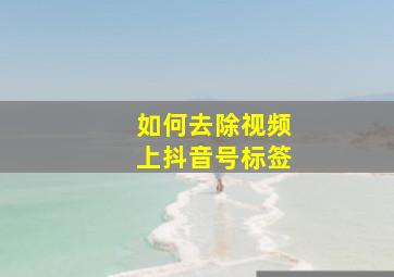 如何去除视频上抖音号标签