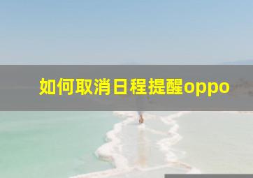 如何取消日程提醒oppo