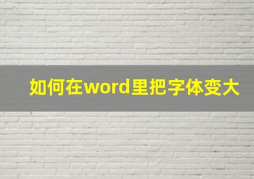 如何在word里把字体变大