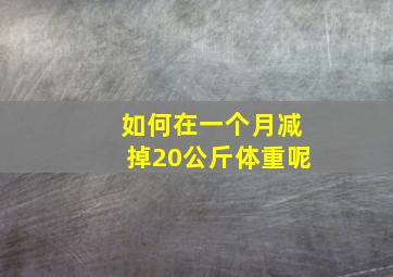 如何在一个月减掉20公斤体重呢