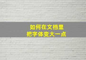 如何在文档里把字体变大一点