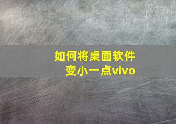 如何将桌面软件变小一点vivo