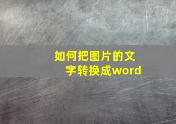 如何把图片的文字转换成word