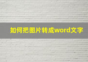 如何把图片转成word文字