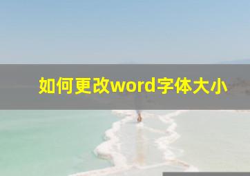 如何更改word字体大小