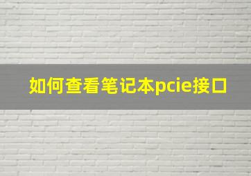 如何查看笔记本pcie接口