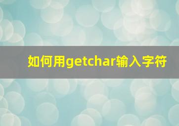 如何用getchar输入字符