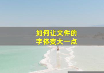 如何让文件的字体变大一点