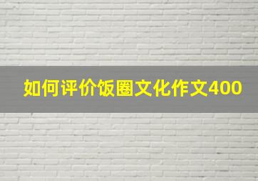 如何评价饭圈文化作文400