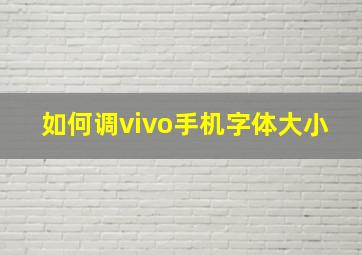 如何调vivo手机字体大小