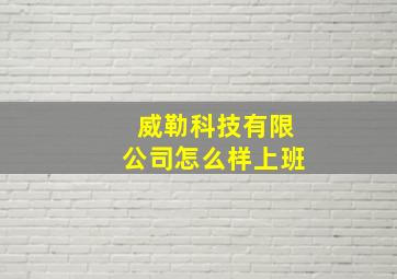 威勒科技有限公司怎么样上班