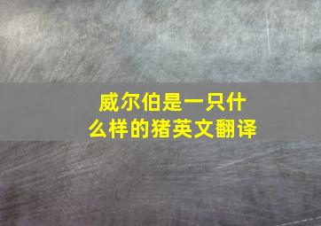 威尔伯是一只什么样的猪英文翻译