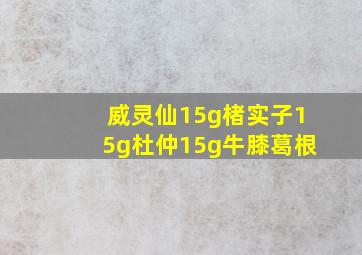 威灵仙15g楮实子15g杜仲15g牛膝葛根