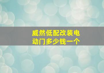 威然低配改装电动门多少钱一个