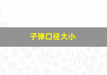 子弹口径大小