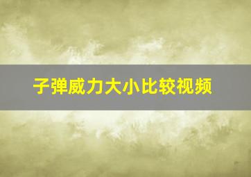 子弹威力大小比较视频