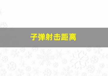 子弹射击距离